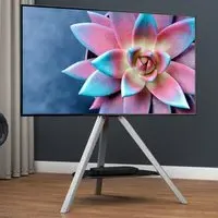 Hoxton Tripod TV Stand with Tilt - Grey, Glass