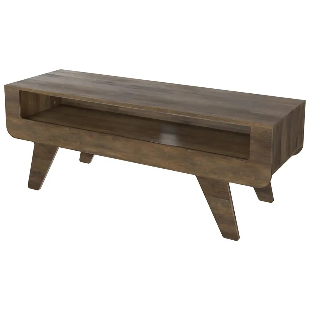 Horton Tapered Leg TV Unit with Storage - Dark Wood