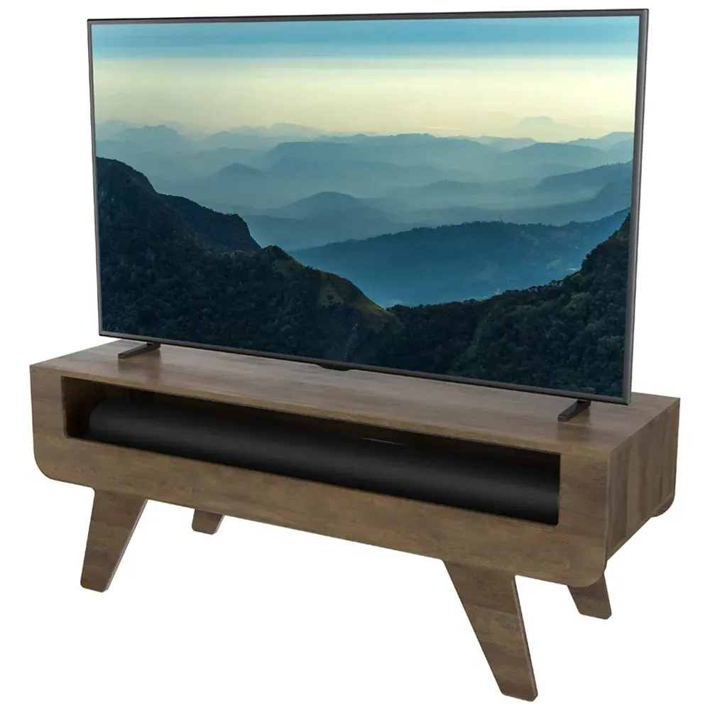 Horton Tapered Leg TV Unit with Storage - Dark Wood