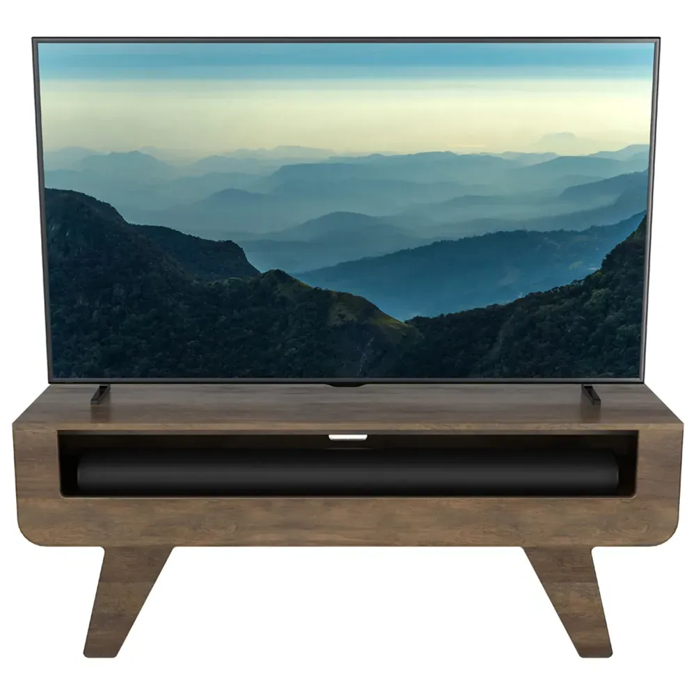 Horton Tapered Leg TV Unit with Storage - Dark Wood