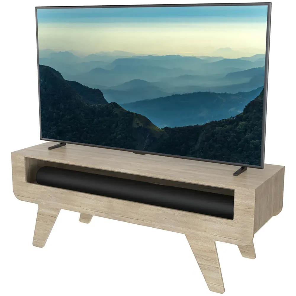 Horton Tapered Leg TV Unit with Storage - Whitewashed Oak