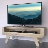 Horton Tapered Leg TV Unit with Storage - Whitewashed Oak