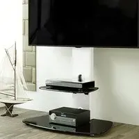 Lucerne Curved Pedestal TV Unit - Silver, Glass