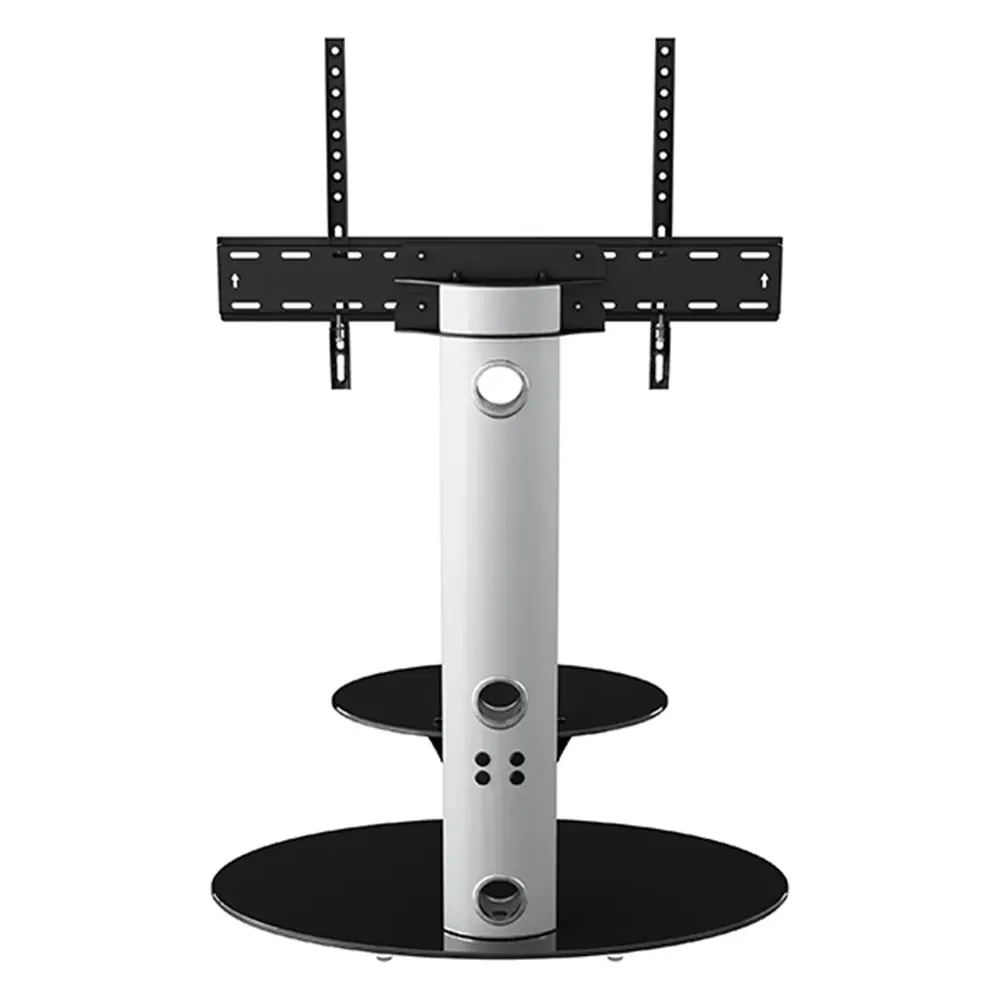 Lugano Oval Pedestal TV Unit with Cable Management - Silver