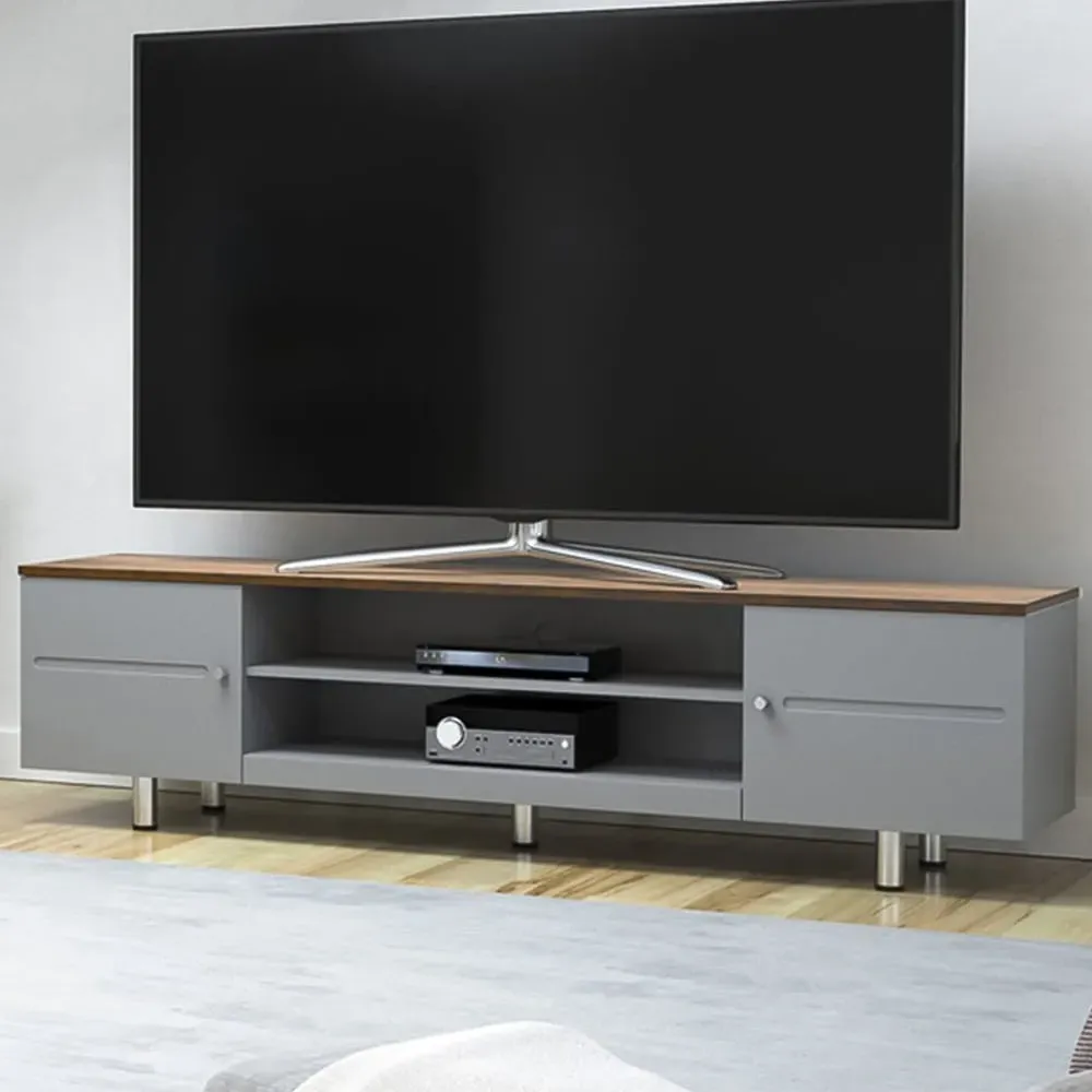 Whitesands 2 Door TV Unit with Storage - Grey