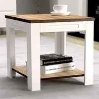 Whitesands Side Table - White, Wood