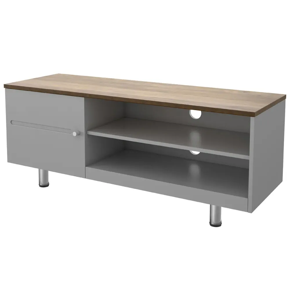 Whitesands Single Door TV Unit with Storage - Grey