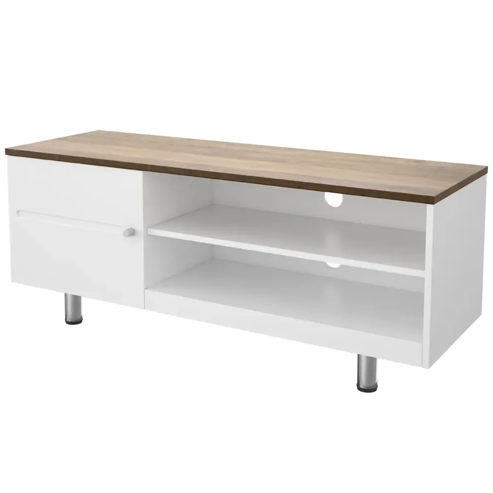 Whitesands Single Door TV Unit with Storage - White