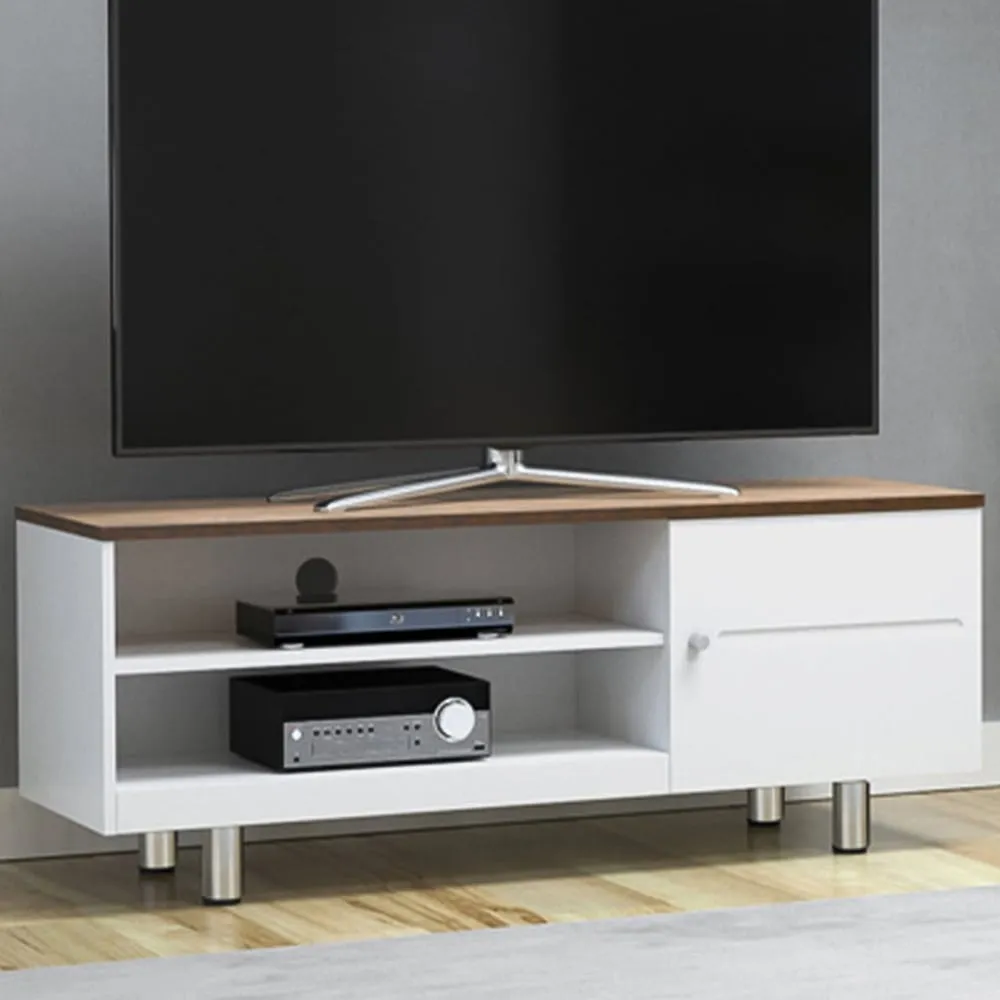 Whitesands Single Door TV Unit with Storage - White