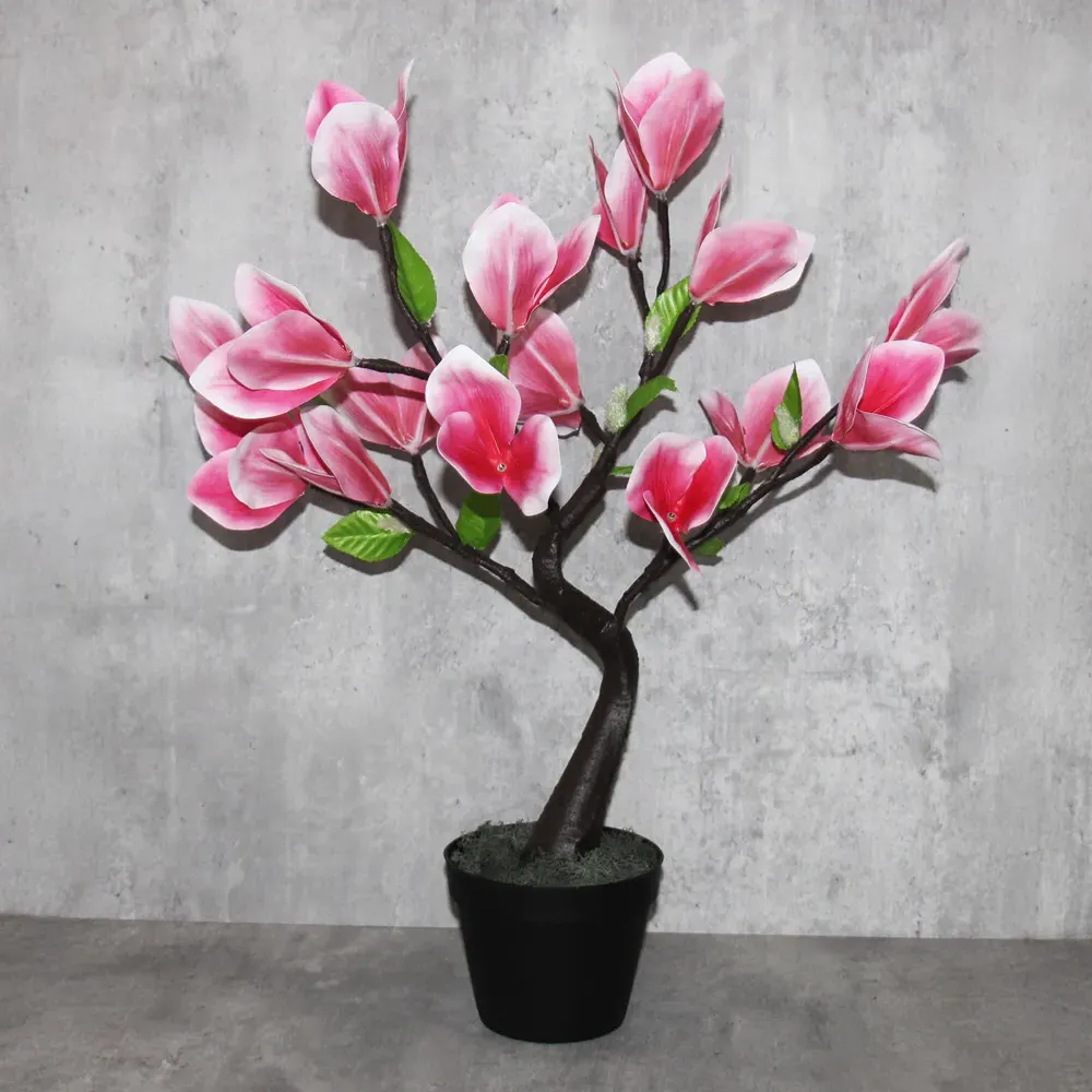 Warm White LED Pink Lily Tree Lamp - Pink