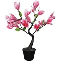 Warm White LED Pink Lily Tree Lamp - Pink