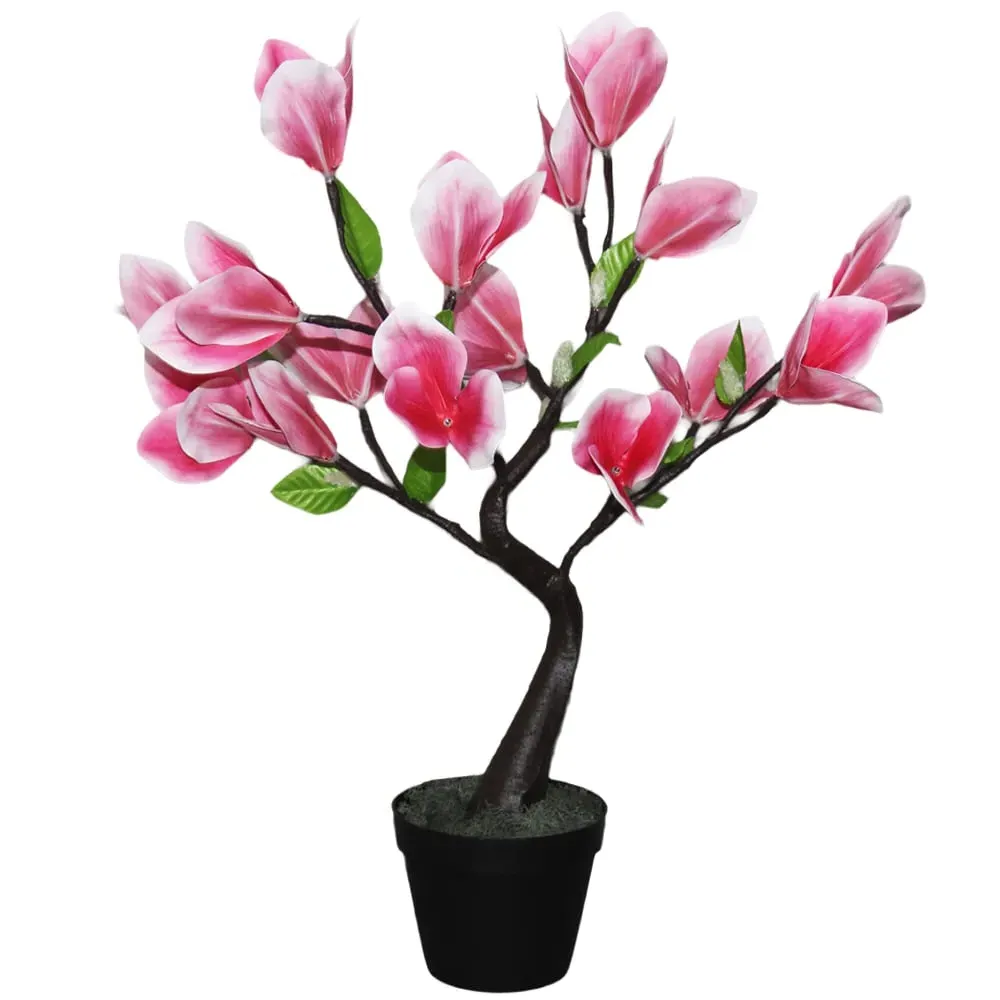 Warm White LED Pink Lily Tree Lamp - Pink image