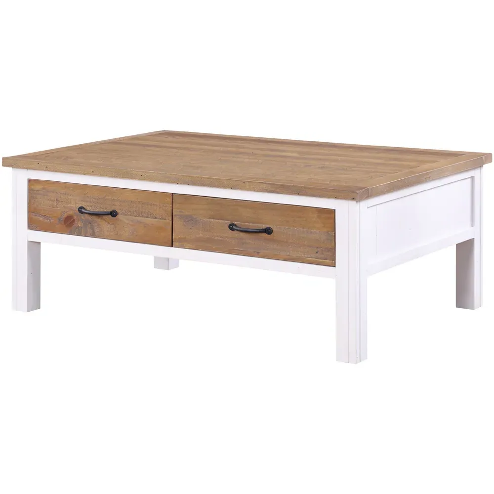 4 Drawer Coffee Table - White, Wood
