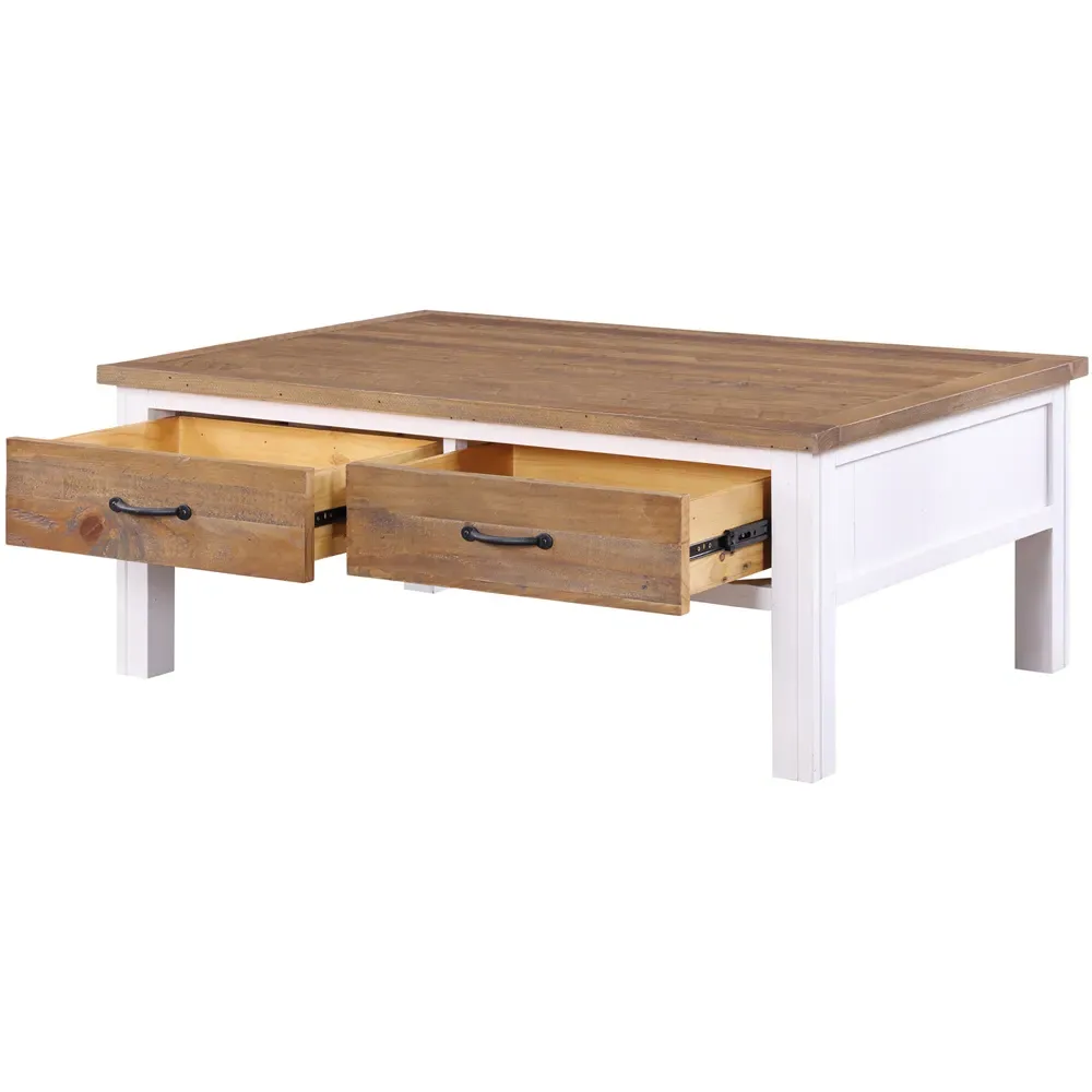4 Drawer Coffee Table - White, Wood
