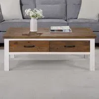 4 Drawer Coffee Table - White, Wood