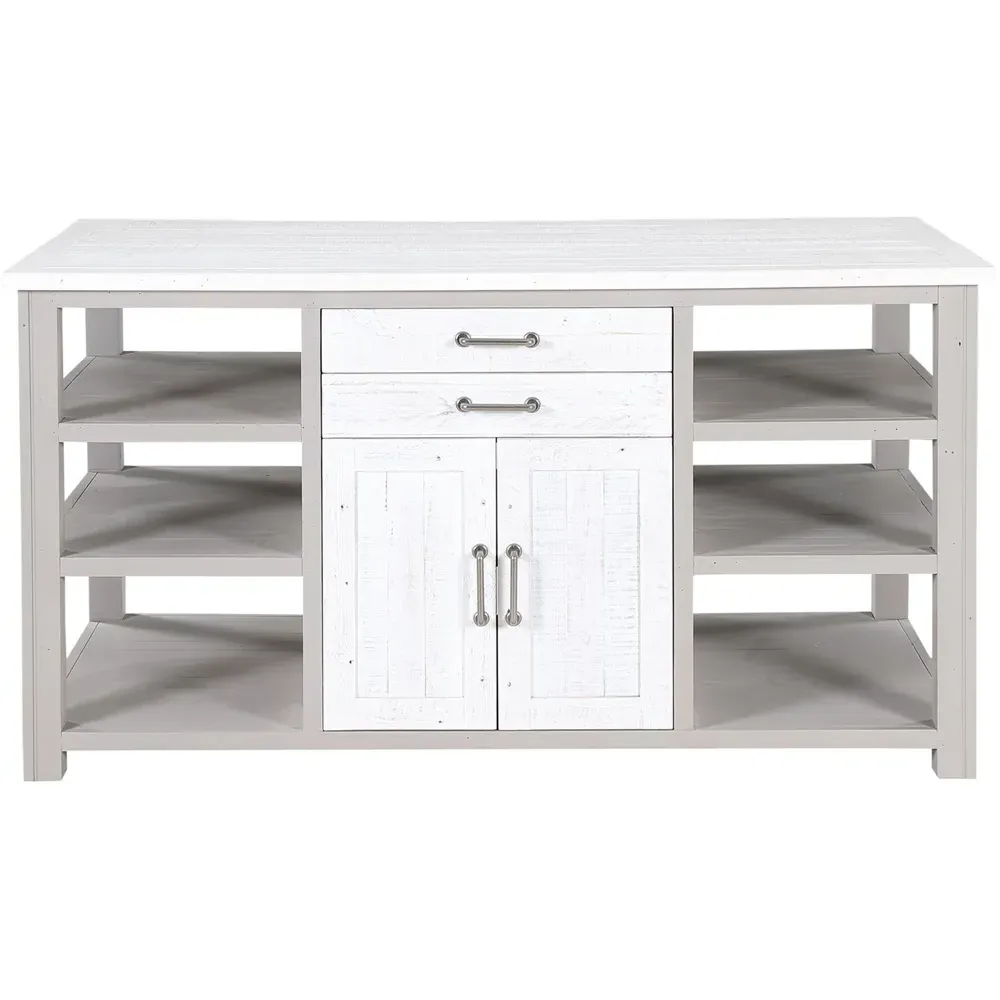 Greystone 2 Door 2 Drawer Kitchen Island - Grey, Reclaimed Wood
