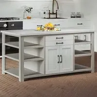 Greystone 2 Door 2 Drawer Kitchen Island - Grey, Reclaimed Wood