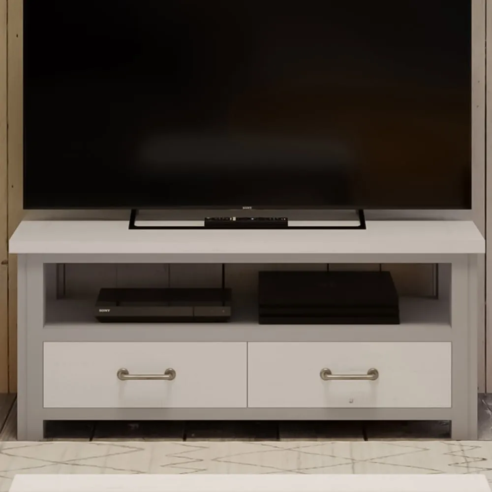Greystone 2 Drawer Television Cabinet - Grey, Reclaimed Wood