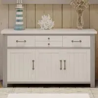 Greystone 3 Door 4 Drawer Sideboard - Grey, Reclaimed Wood