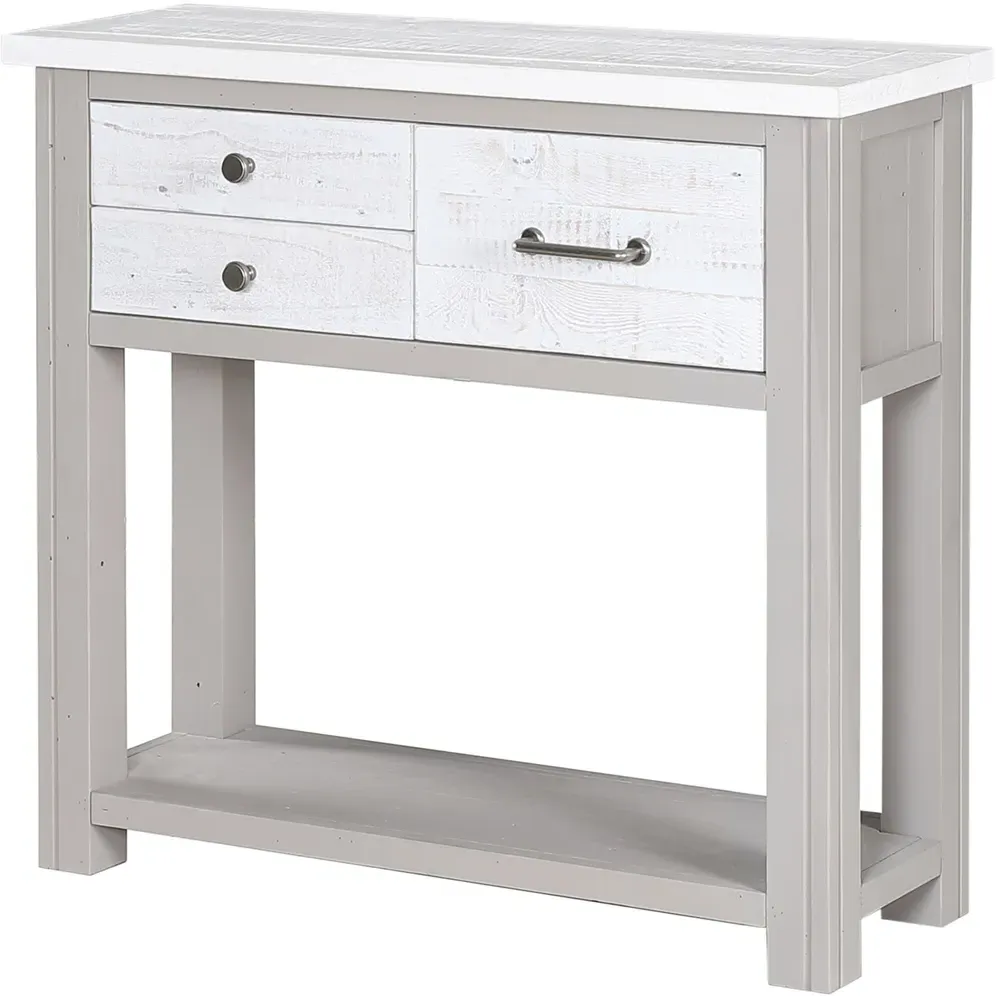 Greystone 3 Drawer Console Table with Shelf - White, Reclaimed Wood