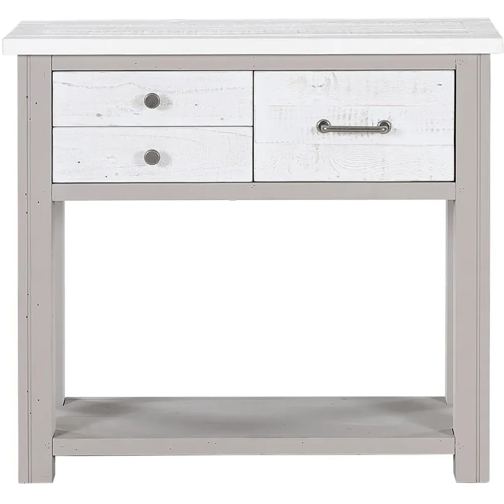 Greystone 3 Drawer Console Table with Shelf - White, Reclaimed Wood