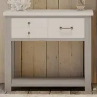 Greystone 3 Drawer Console Table with Shelf - White, Reclaimed Wood