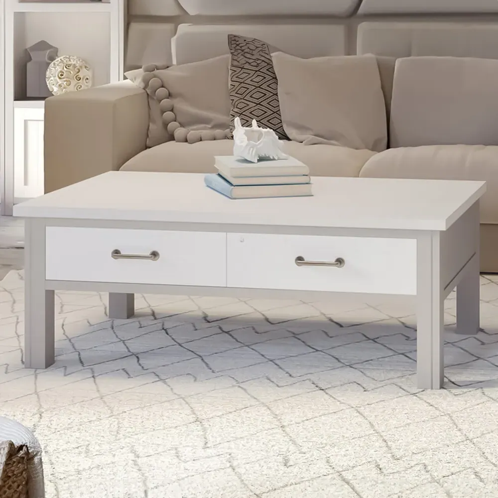Greystone 4 Drawer Coffee Table - Grey, Reclaimed Wood