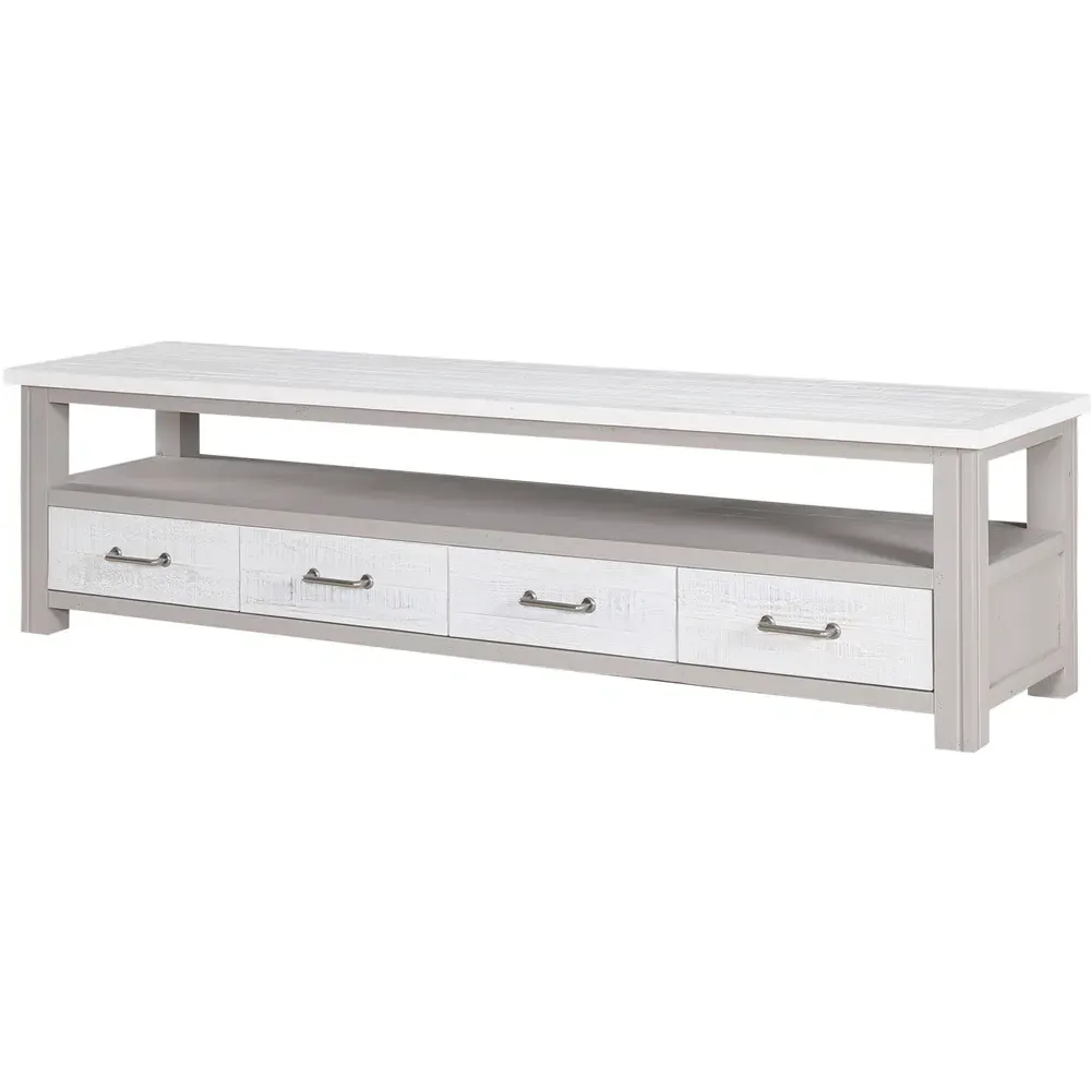 Greystone 4 Drawer Television Cabinet - Grey, Reclaimed Wood