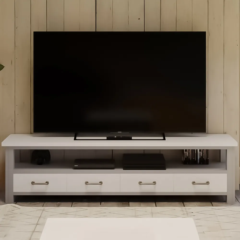 Greystone 4 Drawer Television Cabinet - Grey, Reclaimed Wood