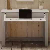 Greystone Hidden Space Saver Desk - Grey, Reclaimed Wood