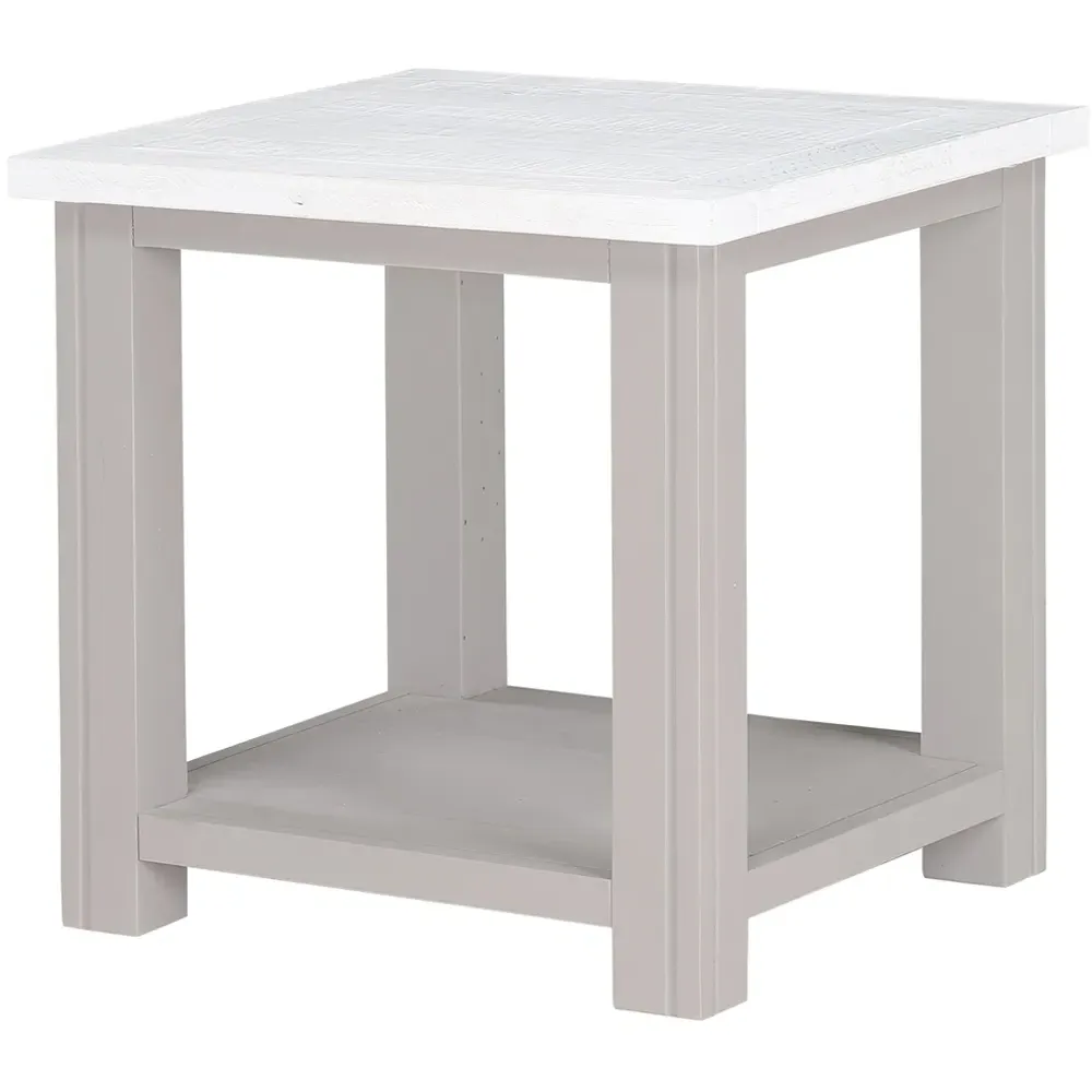 Greystone Single Shelf Lamp Table - Grey, Reclaimed Wood