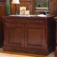 La Roque 2 Door Hidden Computer Desk - Brown, Mahogany