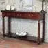 La Roque 3 Drawer Console Table with Shelf - Brown, Mahogany