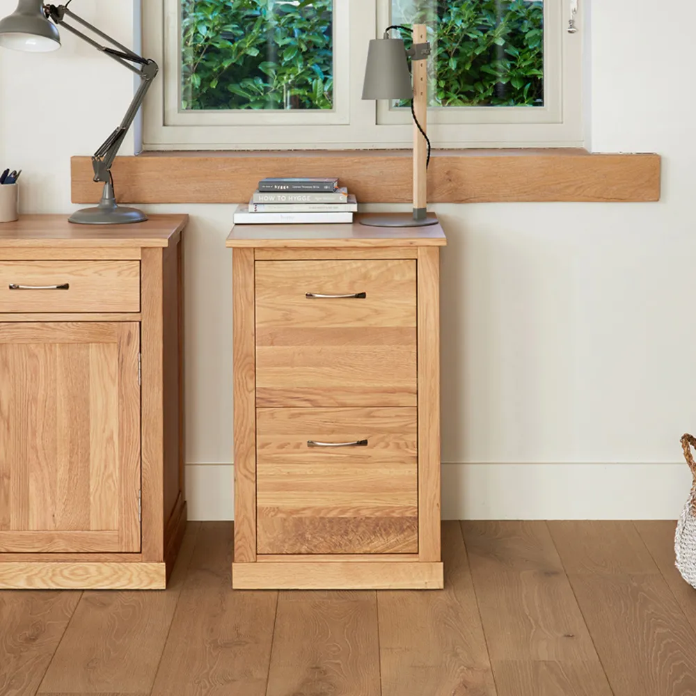 Mobel 2-Drawer Filing Cabinet - Brown, Oak