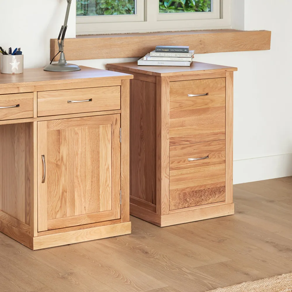 Mobel 2-Drawer Filing Cabinet - Brown, Oak