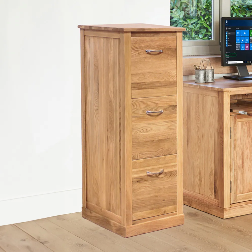 Mobel 3-Drawer Filing Cabinet - Brown, Oak