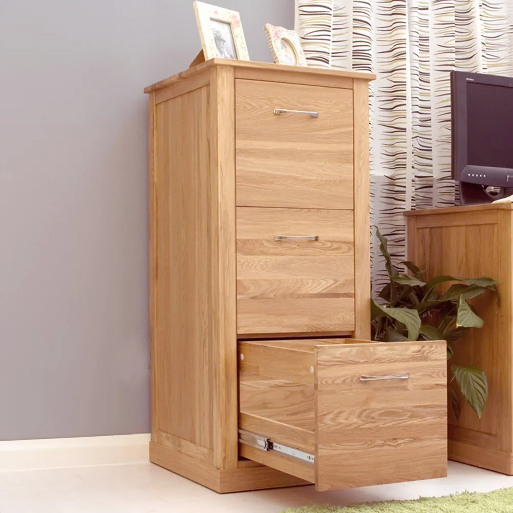 Mobel 3-Drawer Filing Cabinet - Brown, Oak