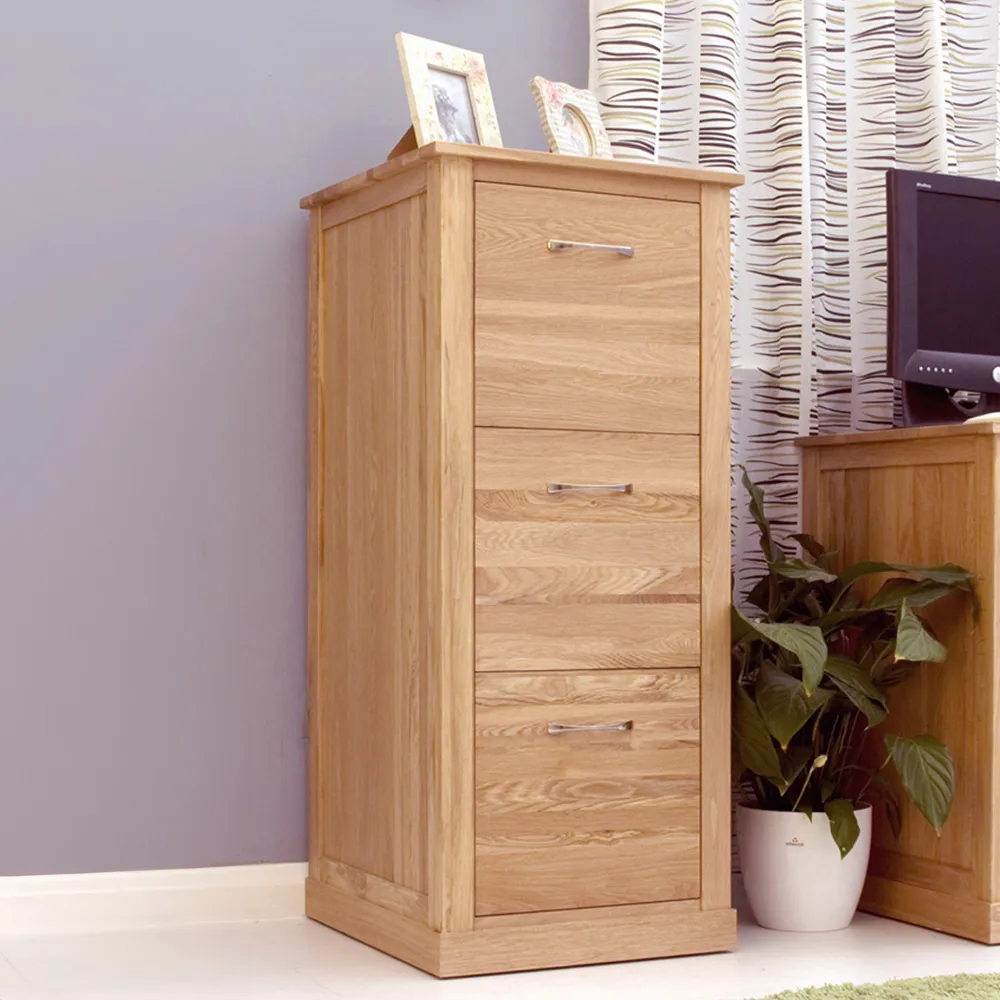 Mobel 3-Drawer Filing Cabinet - Brown, Oak