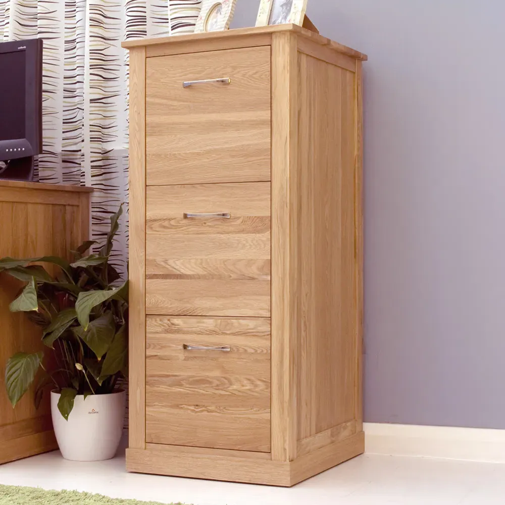 Mobel 3-Drawer Filing Cabinet - Brown, Oak