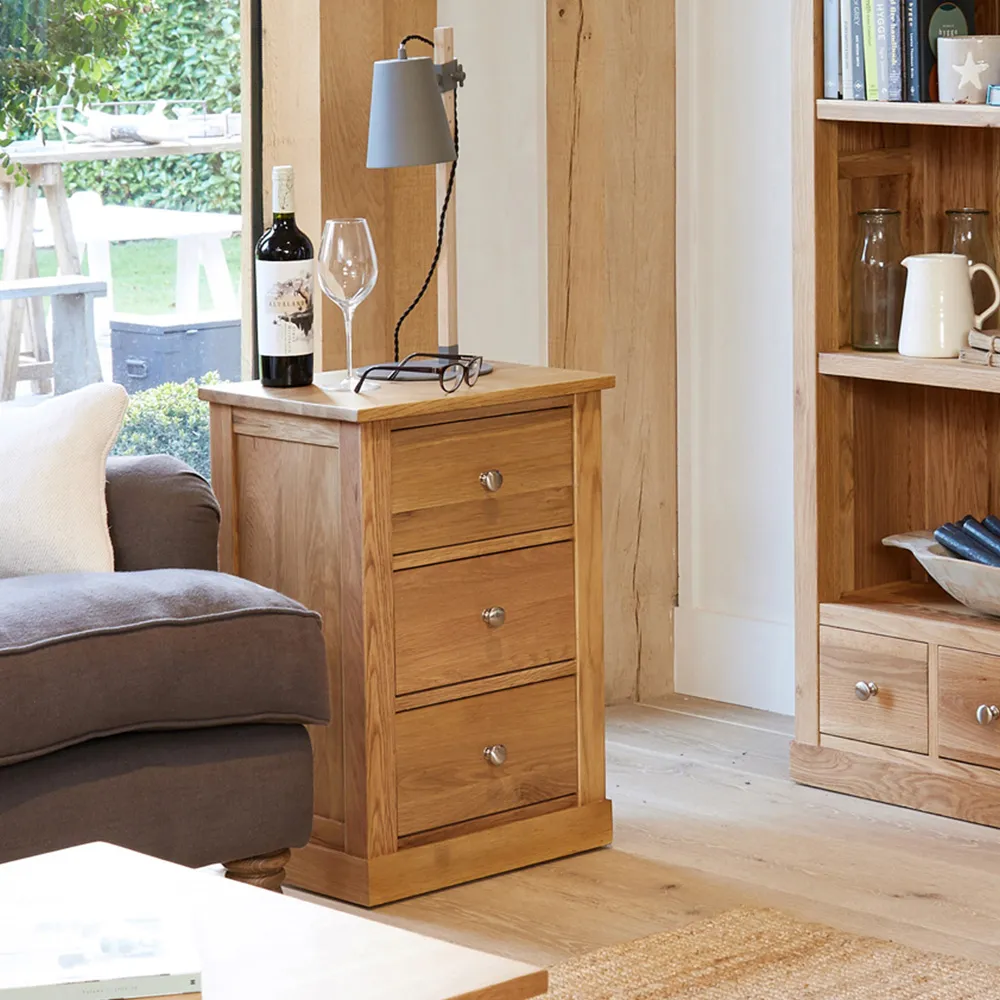 Mobel 3 Drawer Lamp Table - Brown, Oak