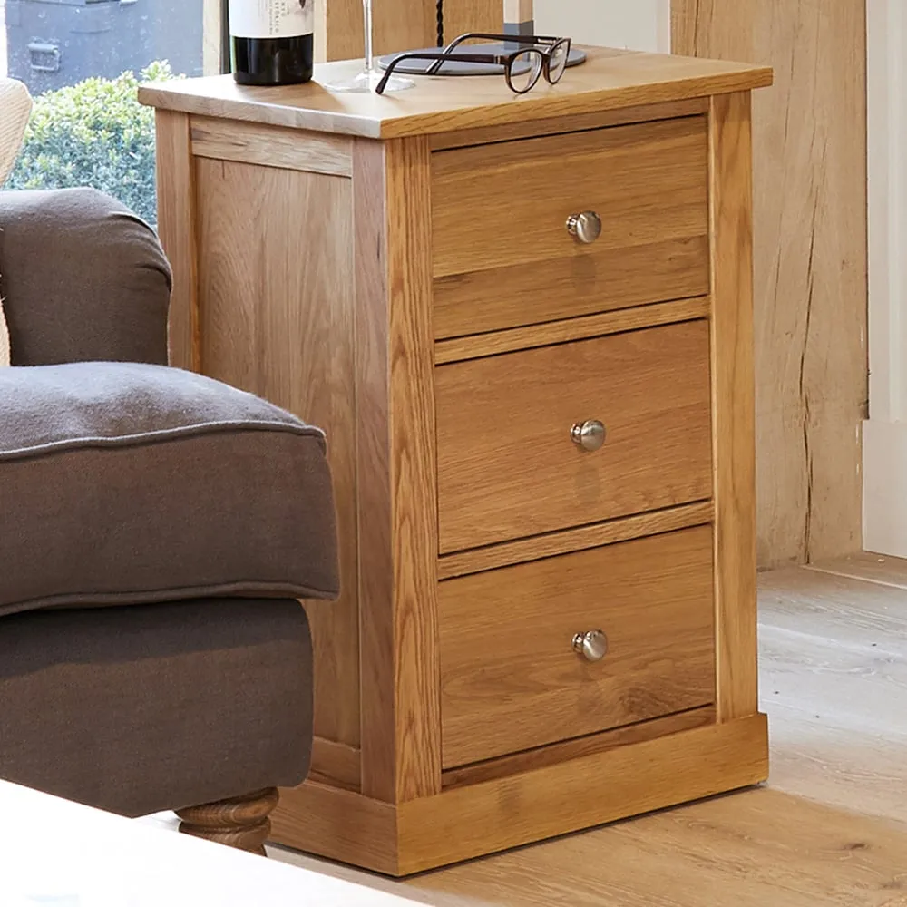 Mobel 3 Drawer Lamp Table - Brown, Oak image