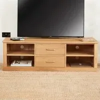 Mobel Oak Mounted Widescreen TV Cabinet - Brown