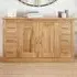Mobel Sideboard with 2 Doors 6 Drawers - Brown, Oak