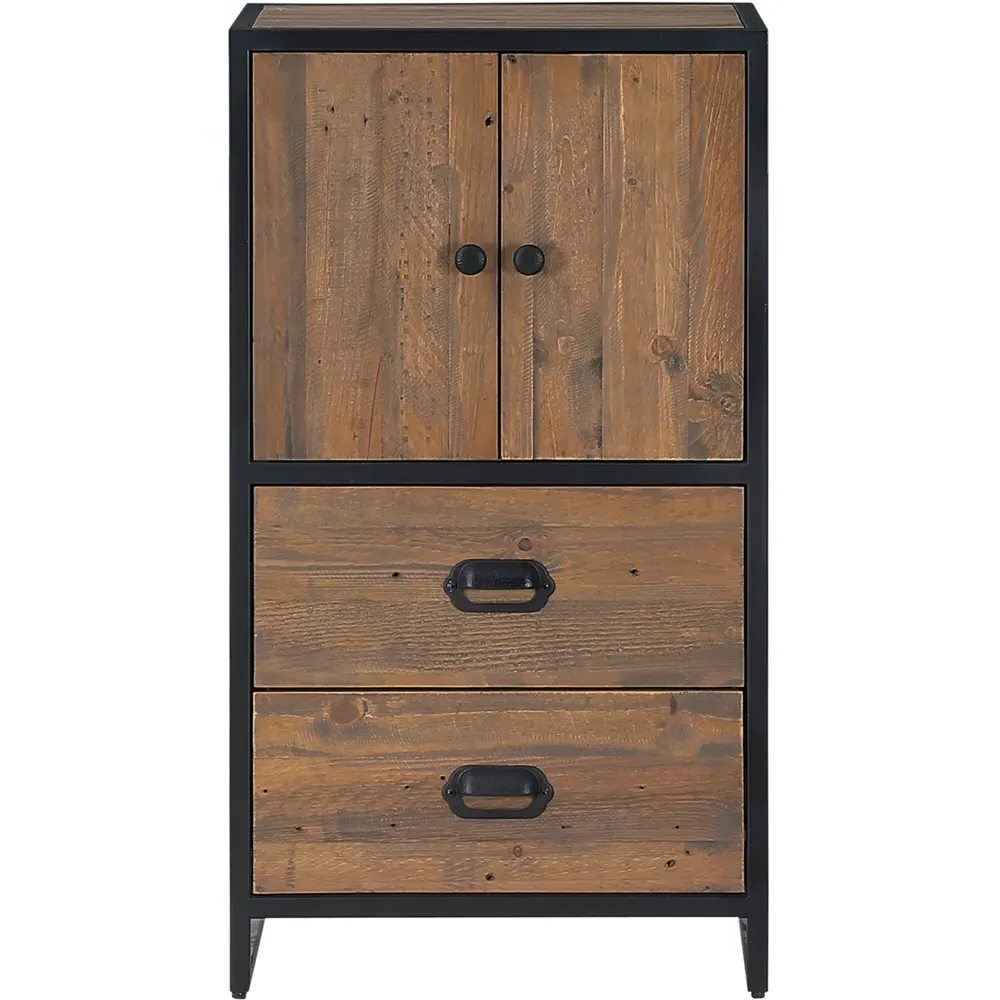 Ooki 2 Door 2 Drawer Modular Medium Cupboard - Brown, Reclaimed Wood