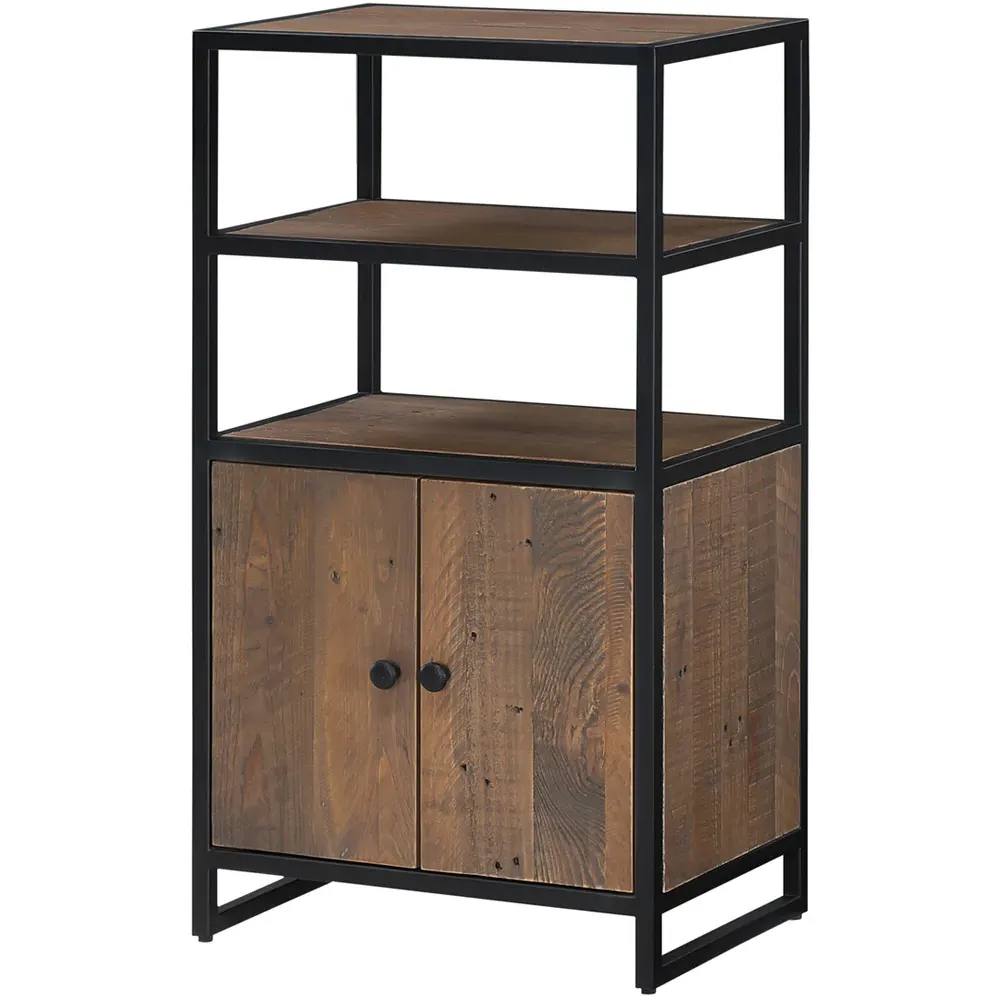 Ooki 2 Door 2 Shelf Modular Medium Cupboard - Brown, Reclaimed Wood