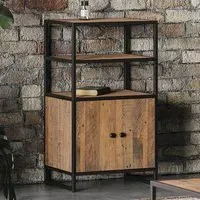 Ooki 2 Door 2 Shelf Modular Medium Cupboard - Brown, Reclaimed Wood