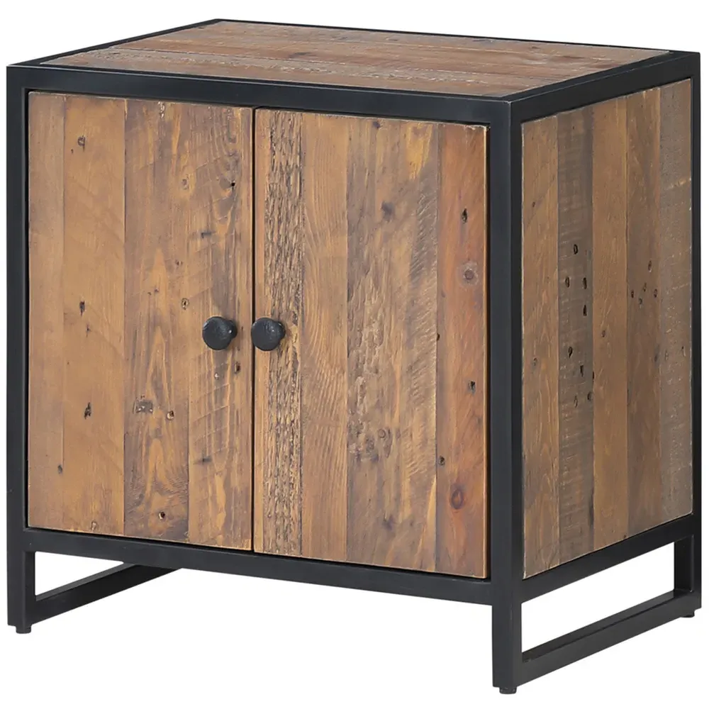 Ooki 2 Door Modular Low Cupboard - Brown, Reclaimed Wood