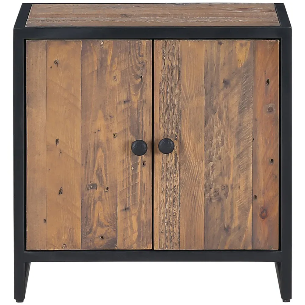 Ooki 2 Door Modular Low Cupboard - Brown, Reclaimed Wood