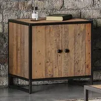 Ooki 2 Door Modular Low Cupboard - Brown, Reclaimed Wood