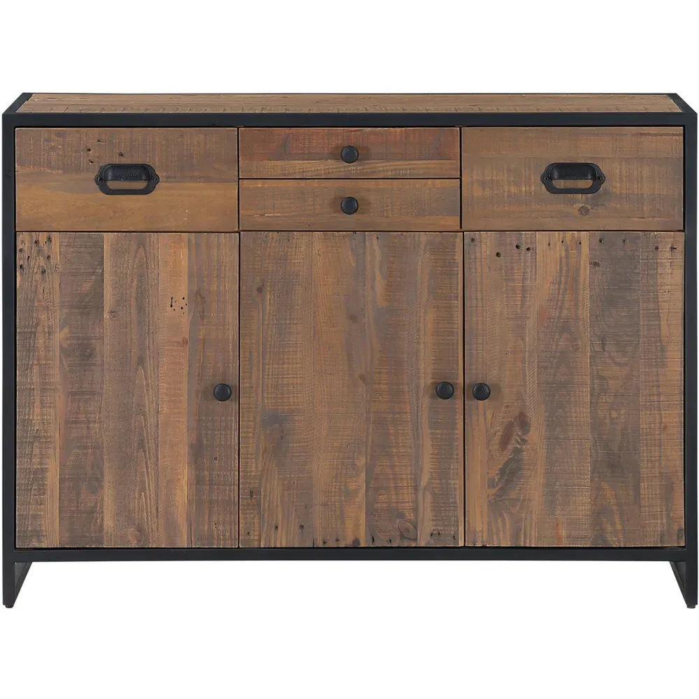 Ooki 3 Door 4 Drawer Sideboard - Brown, Reclaimed Wood